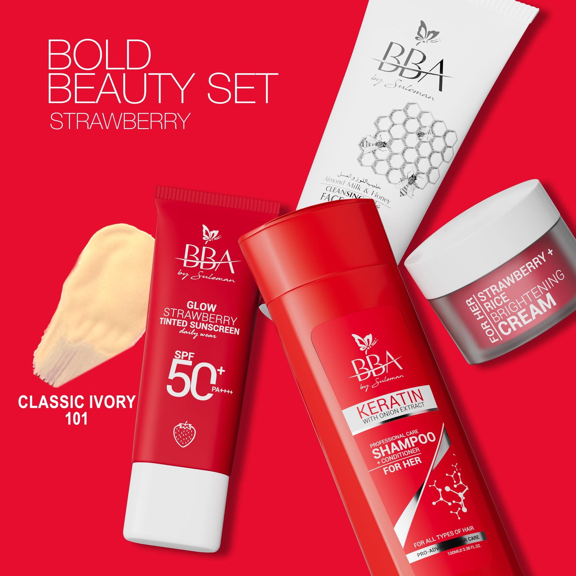 skincare, haircare routine Bold Beauty Set | Strawberry Skincare + Haircare Routine | BBA Skincare Pakistan