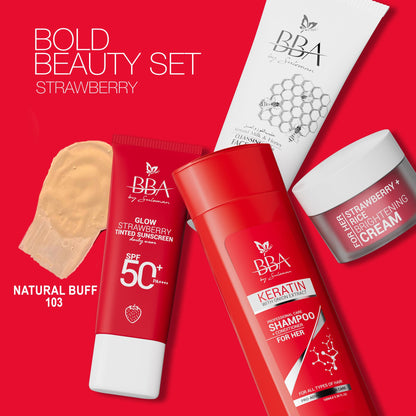 skincare, haircare routine Bold Beauty Set | Strawberry Skincare + Haircare Routine | BBA Skincare Pakistan