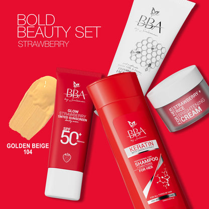 skincare, haircare routine Bold Beauty Set | Strawberry Skincare + Haircare Routine | BBA Skincare Pakistan