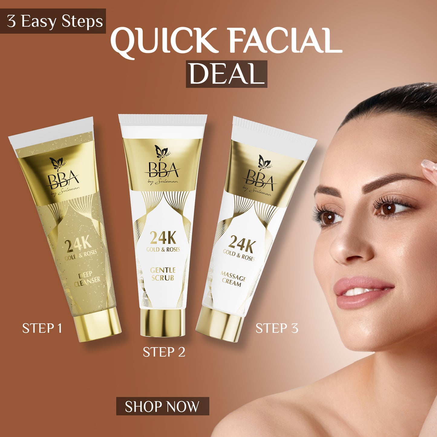 Quick Facial Deal (deep cleanser, gentle scrub, massage cream)