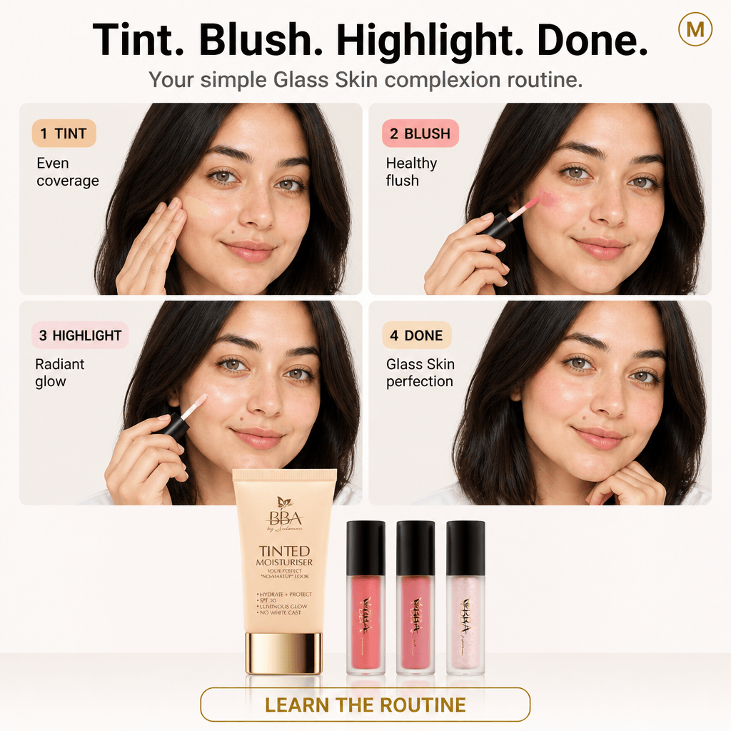 deal Korean Glass Skin Glow Kit | Tinted Moisturizer + Blush + Highlighter | BBA Skincare Pakistan