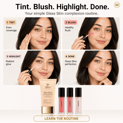 deal Korean Glass Skin Glow Kit | Tinted Moisturizer + Blush + Highlighter | BBA Skincare Pakistan