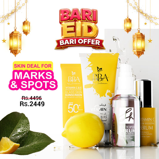 FOR MARKS & SPOTS DEAL ( SH Lactic Acid Serum, VITAMIN C - GLOW BOOSTING SERUM,VITAMIN C - BRIGHTENING FACE WASH,Vitamin C & E Sunscreen SPF 50+ PA++++)